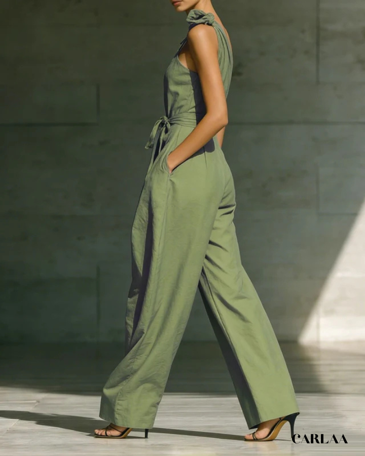 Asymmetric long jumpsuit