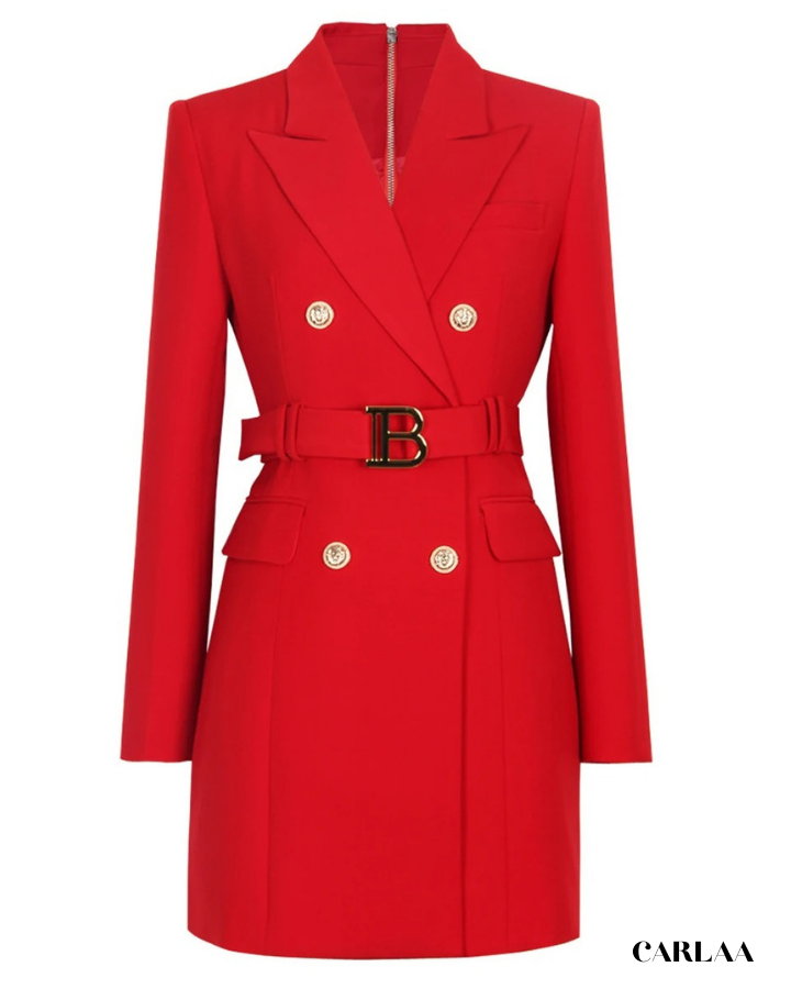 Tailored dress with belt