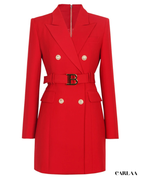 Tailored dress with belt
