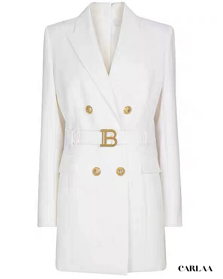 Tailored dress with belt