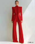 Tailleur femme rouge foncé