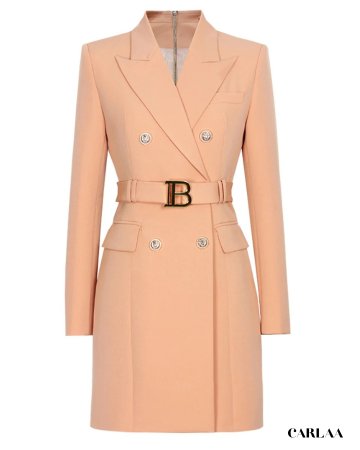 Tailored dress with belt