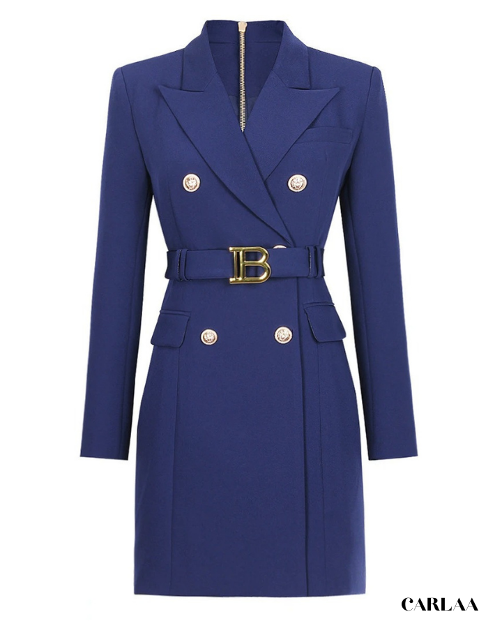 Tailored dress with belt