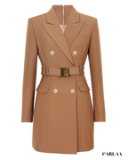 Tailored dress with belt