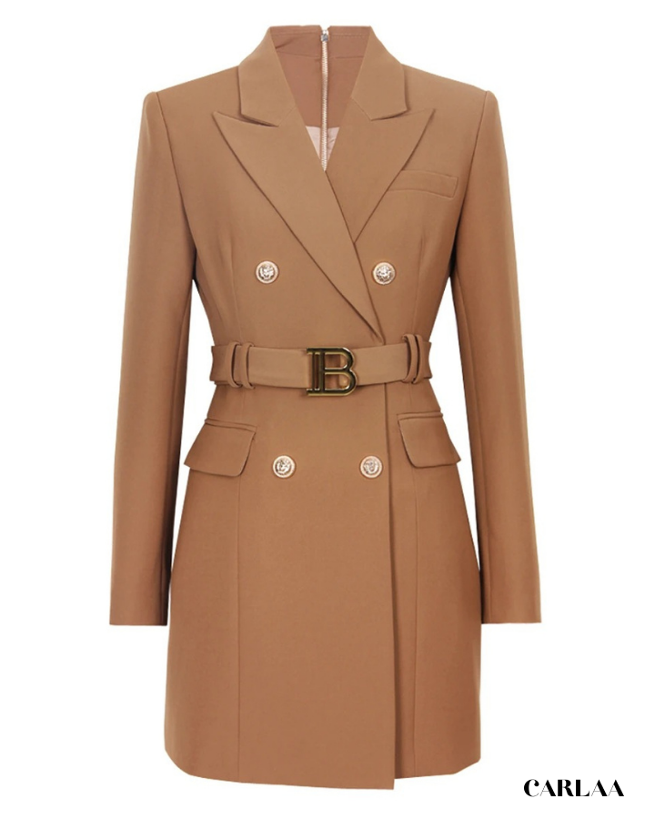 Tailored dress with belt