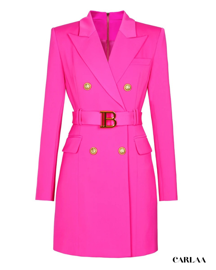 Tailored dress with belt