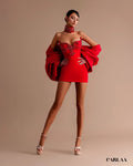 Robe de soirée courte bustier