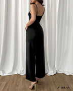 Black thin strap jumpsuit