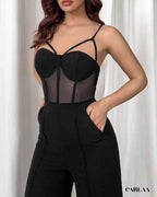Black thin strap jumpsuit