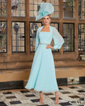 Robe bleu ciel mere de la mariee