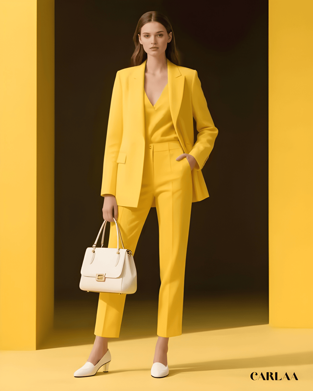 Tailleur femme jaune 