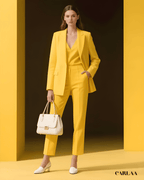 Tailleur femme jaune 
