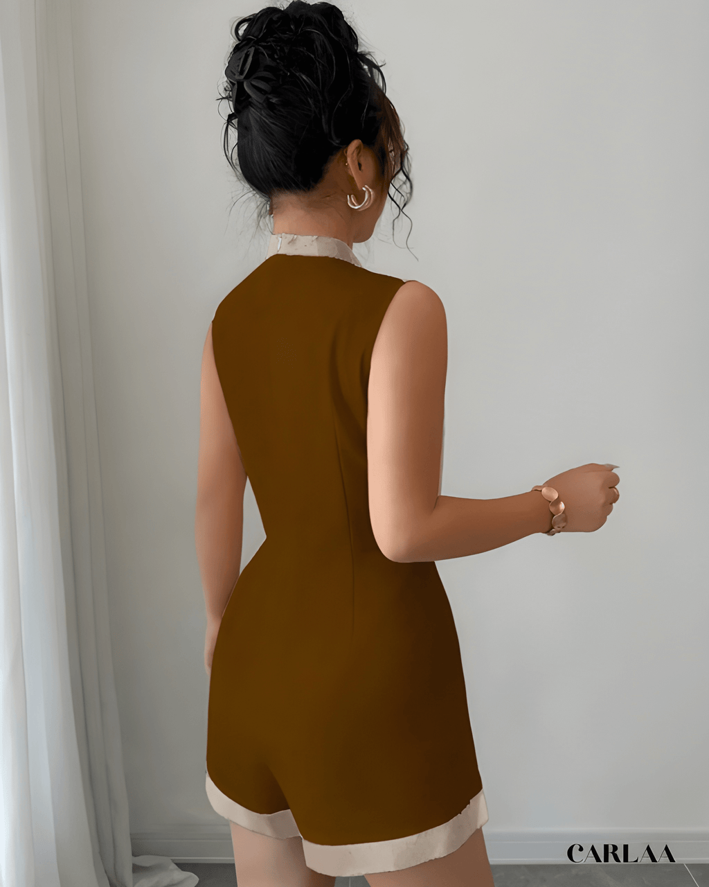 Combishort marron femme 