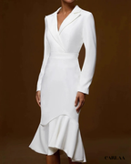 Robe cache cœur col tailleur 