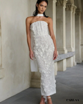 Robe de mariée midi fleurie