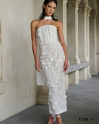 Robe de mariée midi fleurie