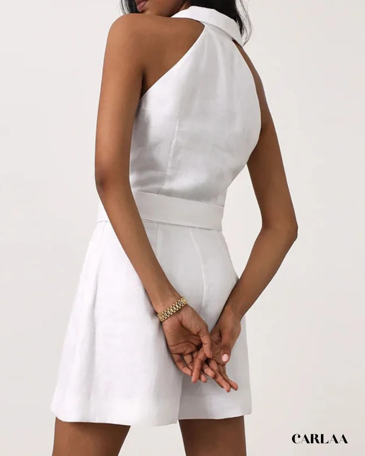 Combishort blanche avec ceinture