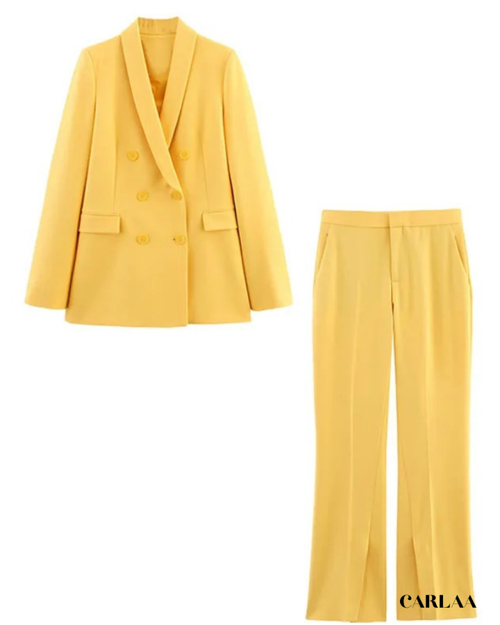 Light mustard yellow women's suit