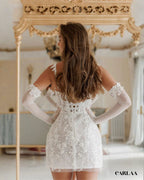 Robe de Mariée Courte Fleurie