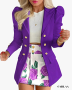 Ensemble blazer jupe short femme