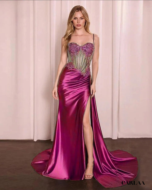 Robe cocktail longue femme