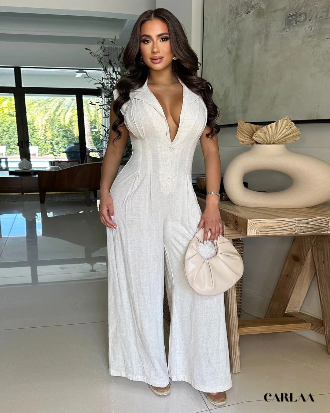 Tenue blanche jambe large