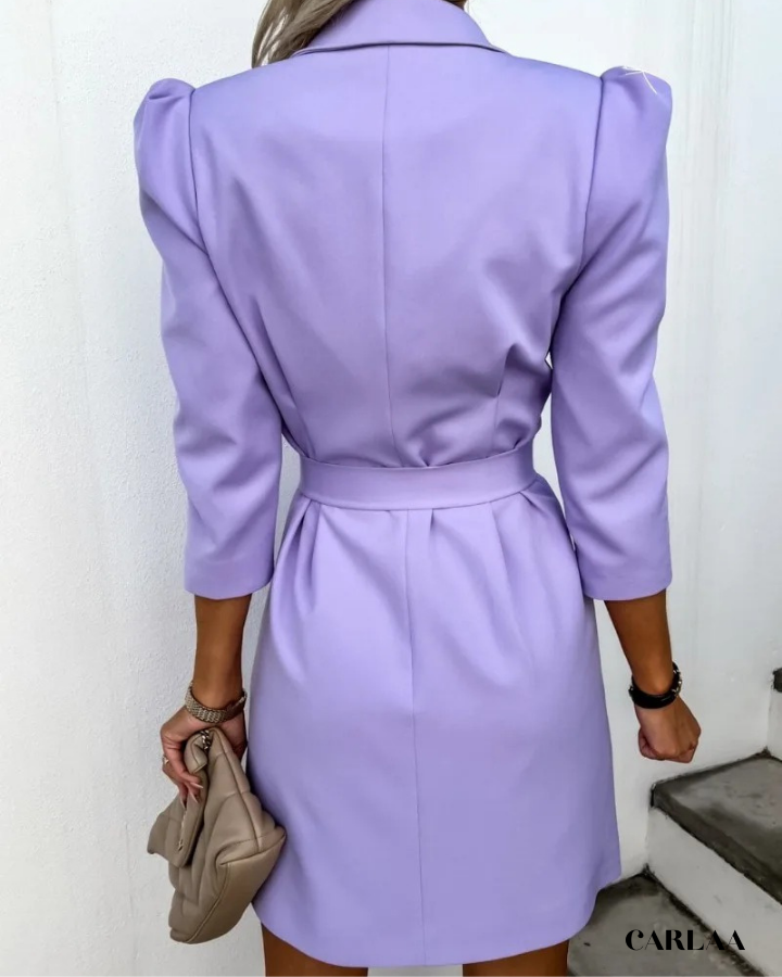 Robe Blazer Cintrée Femme avec Boutons