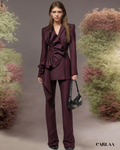 Tailleur pantalon femme violet foncé