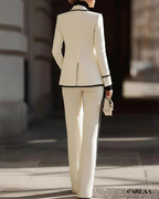 Tailleur pantalon droit structuré femme