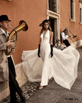 White backless wedding jumpsuit