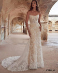 White lace civil wedding dress