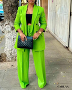 Tailleur pantalon femme vert vif 