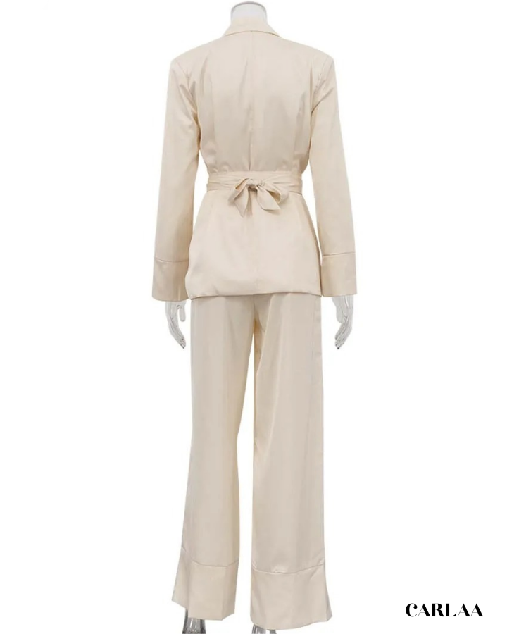Ensemble tailleur fluide pantalon large 