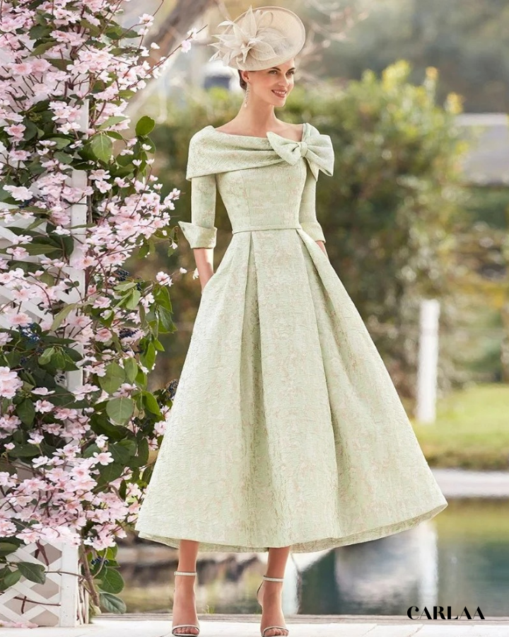 Sage green mother of the bride dress