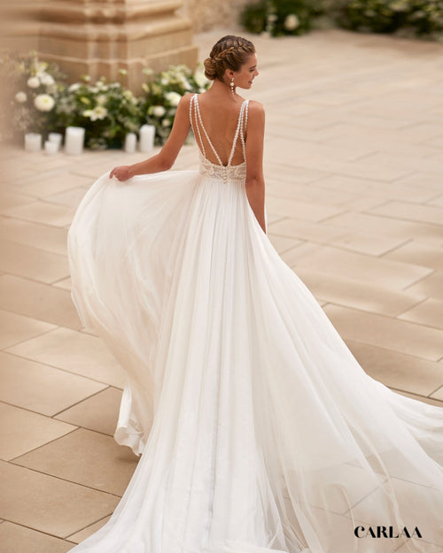 Robe longue blanche mariage civil