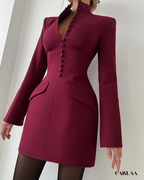 Robe Tailleur Structurée Boutonnée