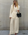 Ensemble tailleur fluide pantalon large 