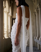 Robe de mariée midi fleurie