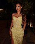 Robe sirene jaune pastel