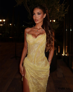 Robe sirene jaune pastel
