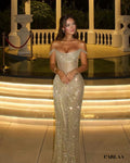 Luxury Golden Sequin Evening Dress