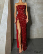 Robe nouvel an paillette rouge