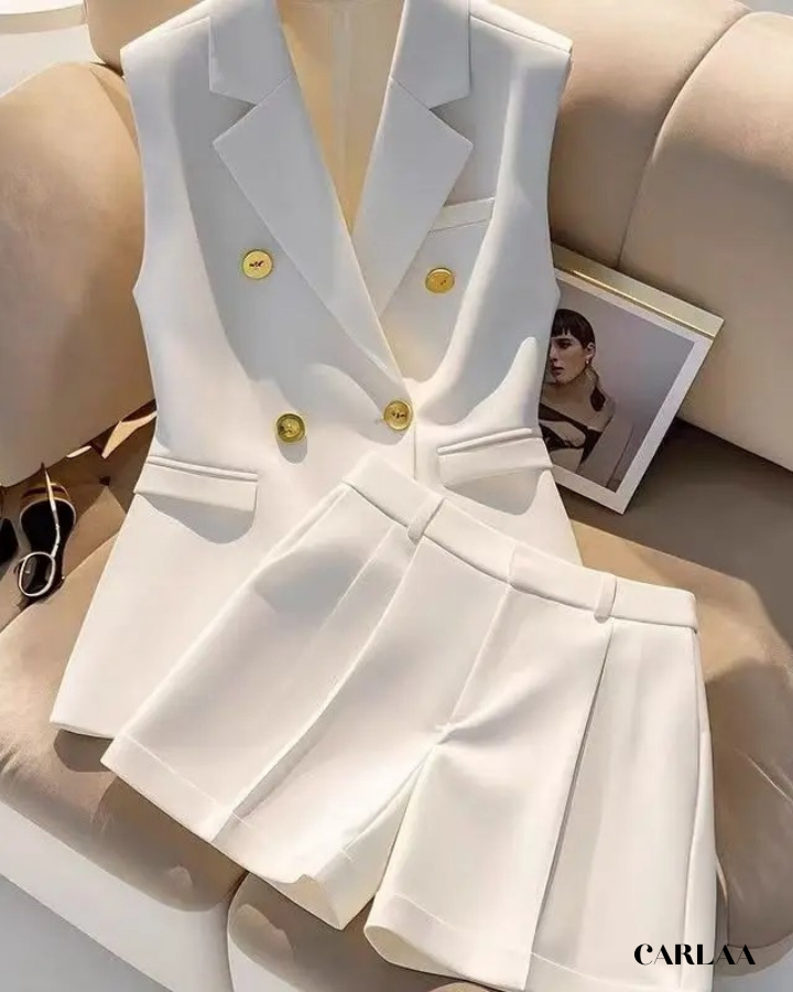 Women's white short suit