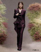 Tailleur pantalon femme violet foncé