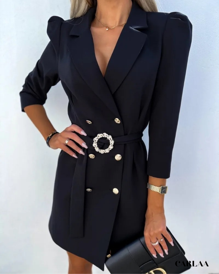 Robe Blazer Cintrée Femme avec Boutons
