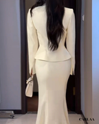 Tailleur jupe femme mariage civil