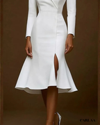 Robe tailleur blanche mariage