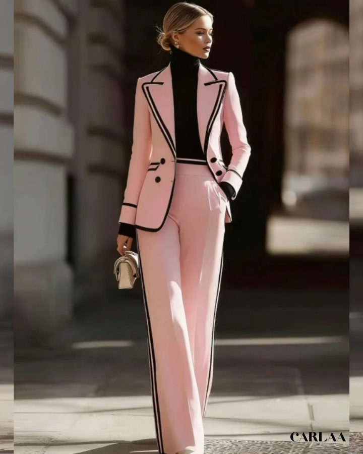 Tailleur pantalon droit structuré femme