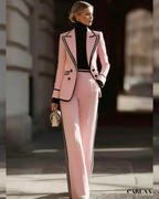 Tailleur pantalon droit structuré femme
