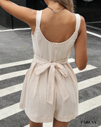 Tie-front romper